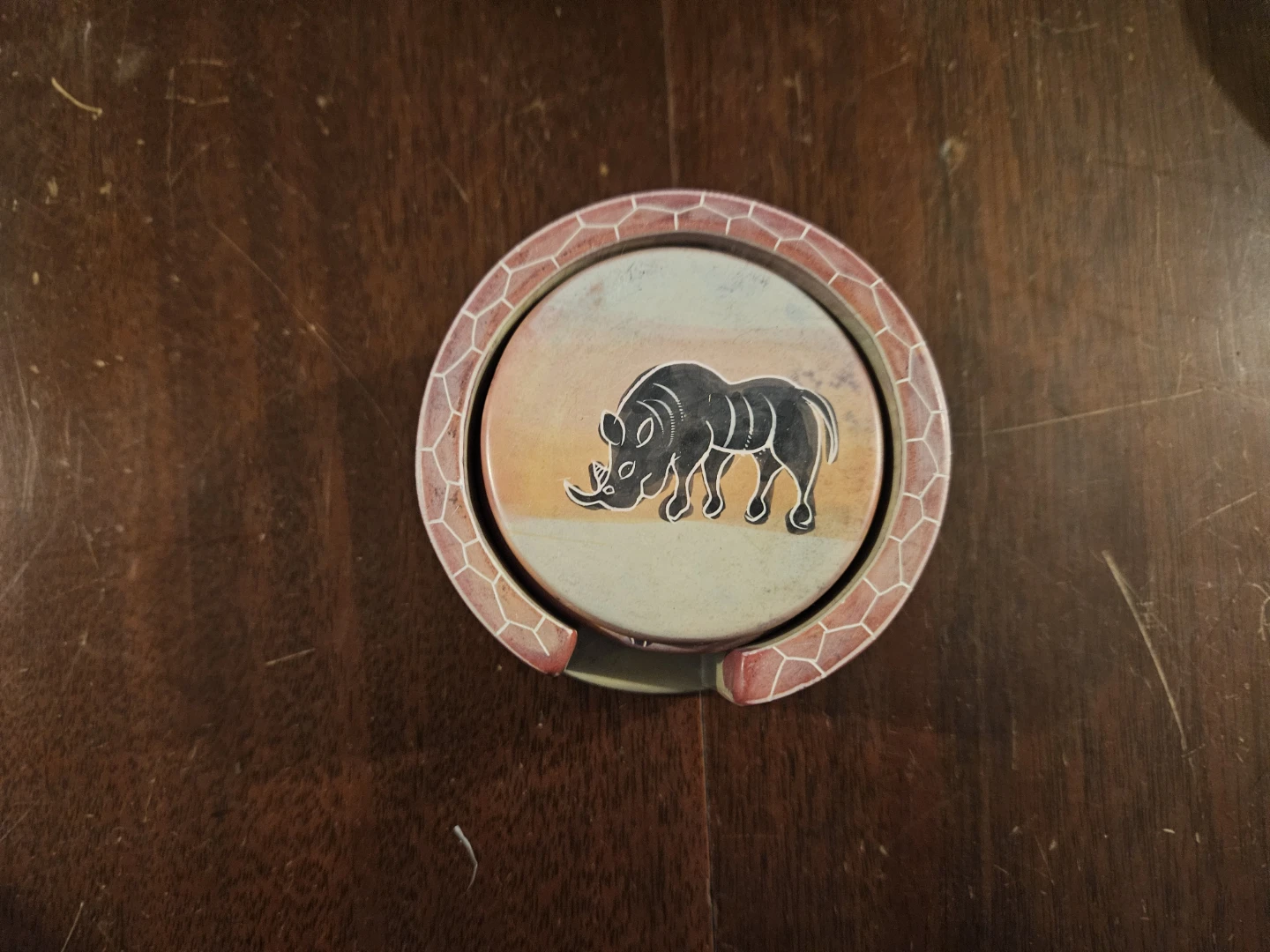 Hand Painted African Clay Coasters - photo 5