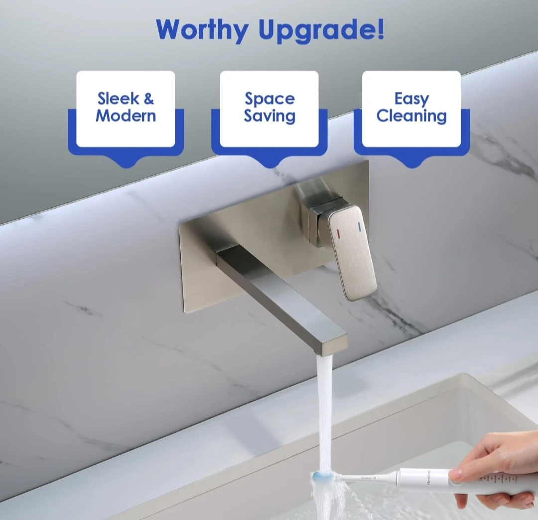 Brushed Nickel Wall Mount Faucet Single Handle - photo 3