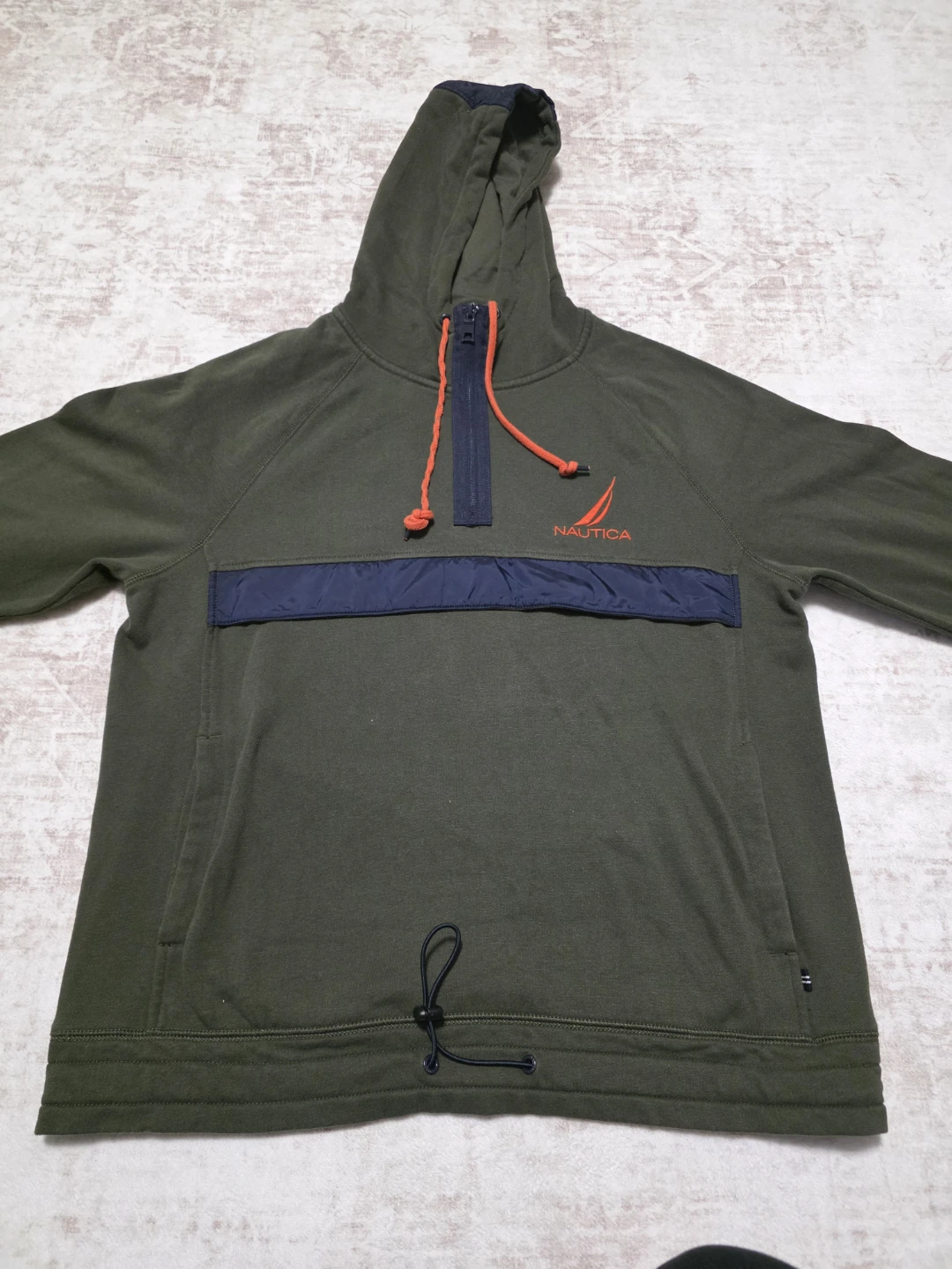 Nautica Men's Anorak Hoodie Olive Green