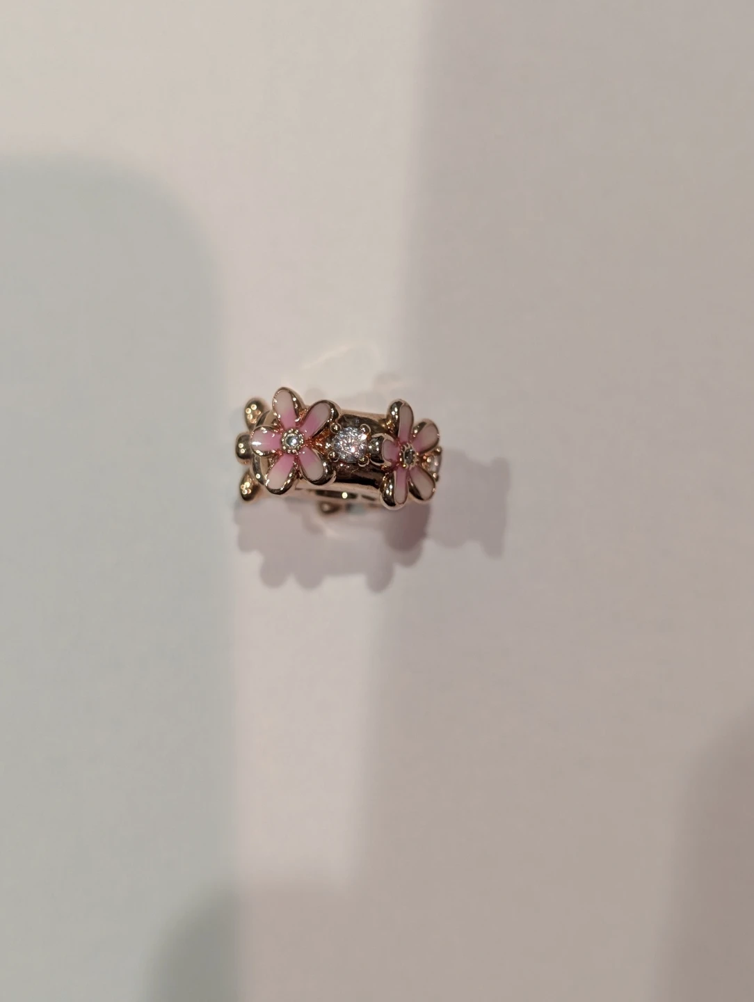 Pandora Pink Daisy Spacer Clip Charm with Clear Stones - photo 3