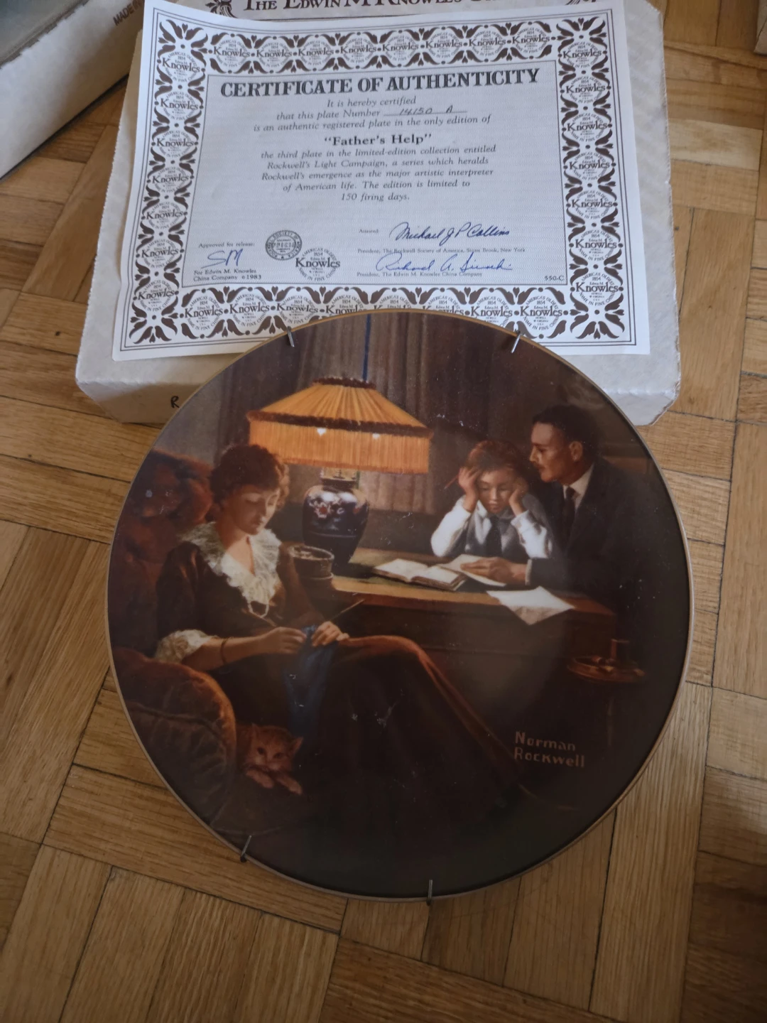 Norman Rockwell "Father's Help" Collector Plate