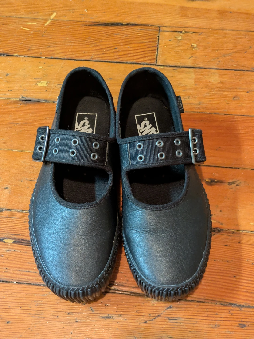 Vans Black Mary Jane Platform Shoes 8.5