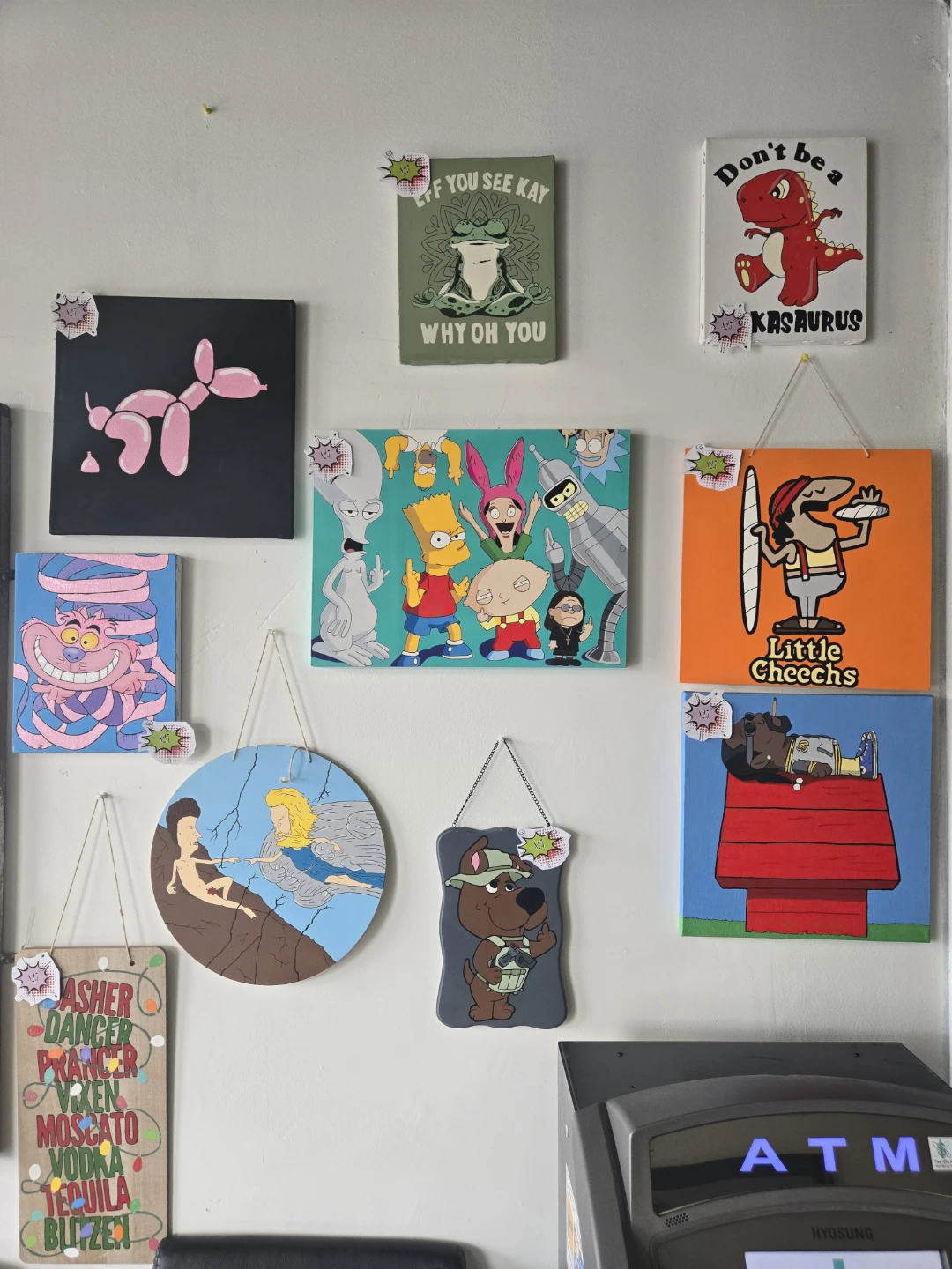 Assorted Cartoon and Quote Art Pieces
