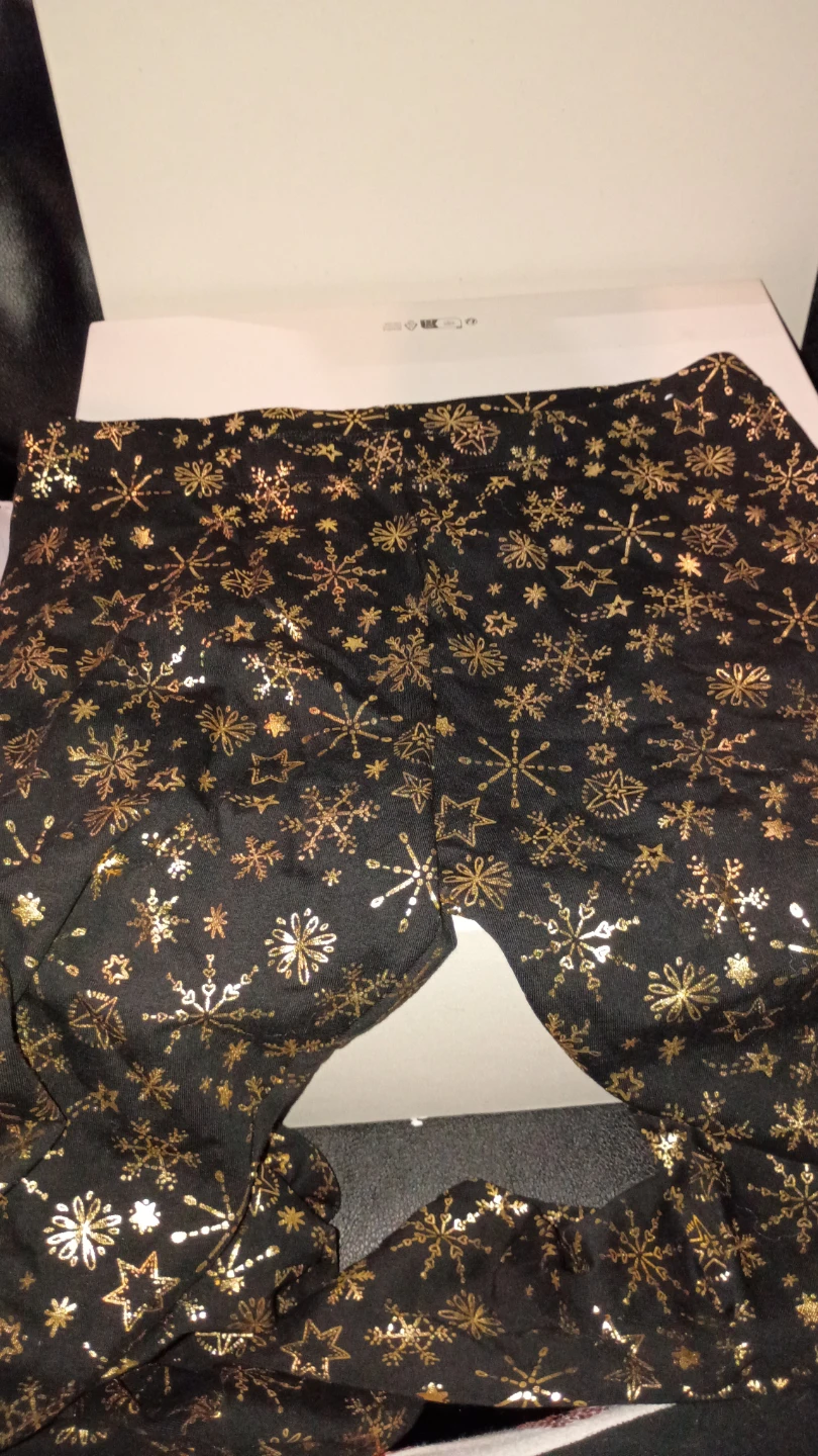 Black & Gold Snowflake Leggings