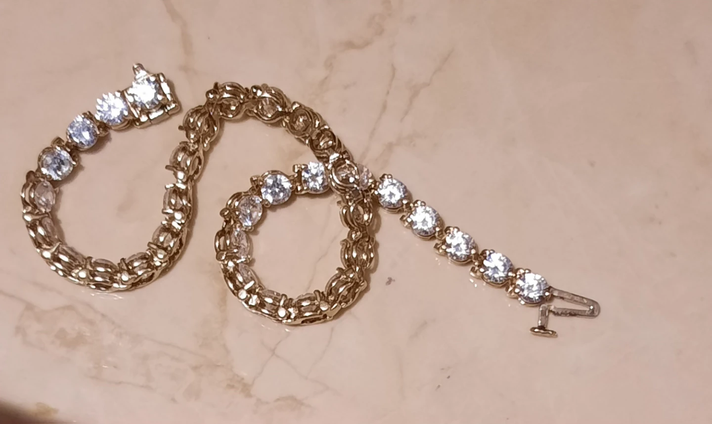 Solid 14k YELLOW GOLD CZ TENNIS BRACELET