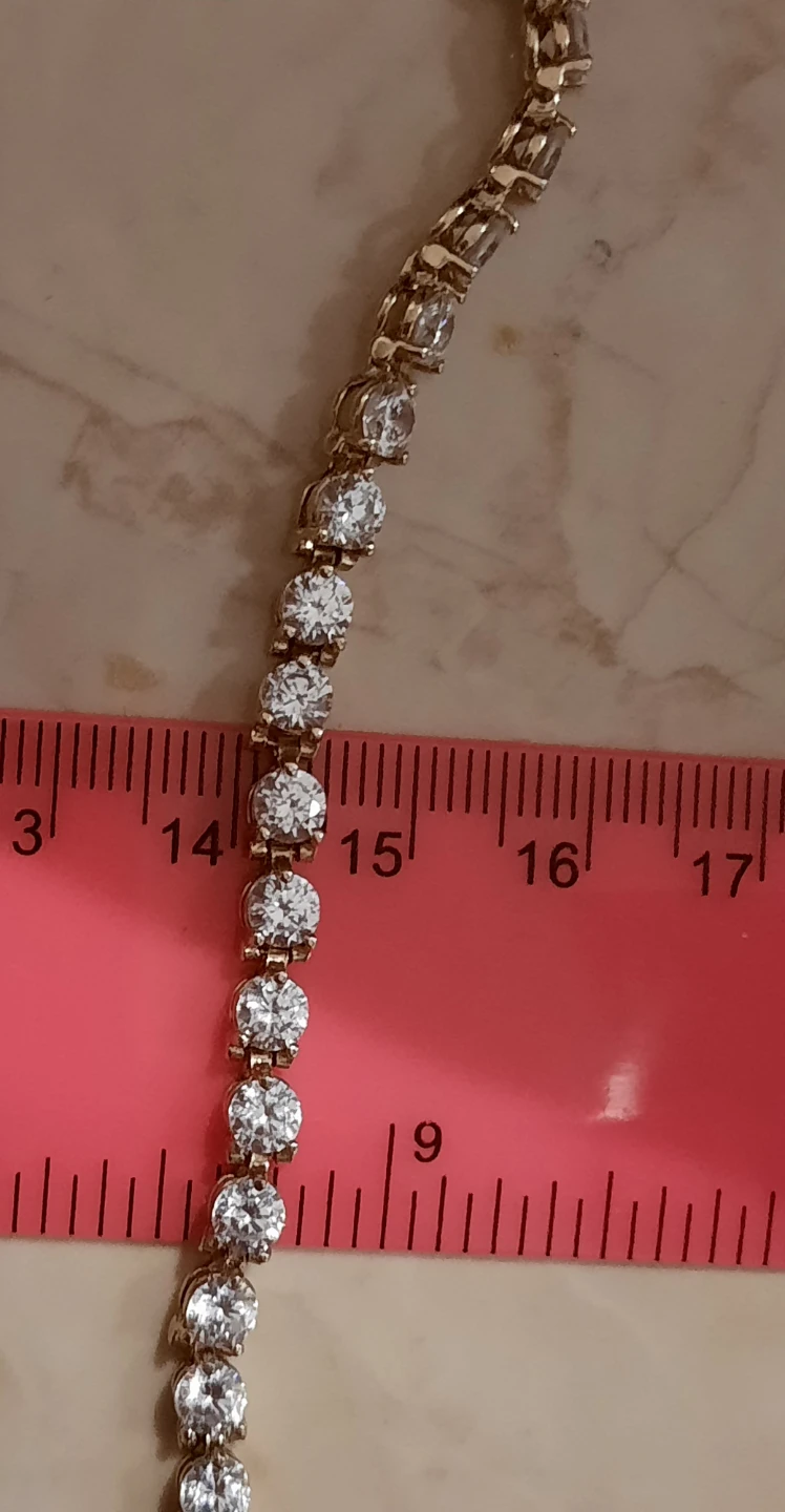 Solid 14k YELLOW GOLD CZ TENNIS BRACELET - photo 2