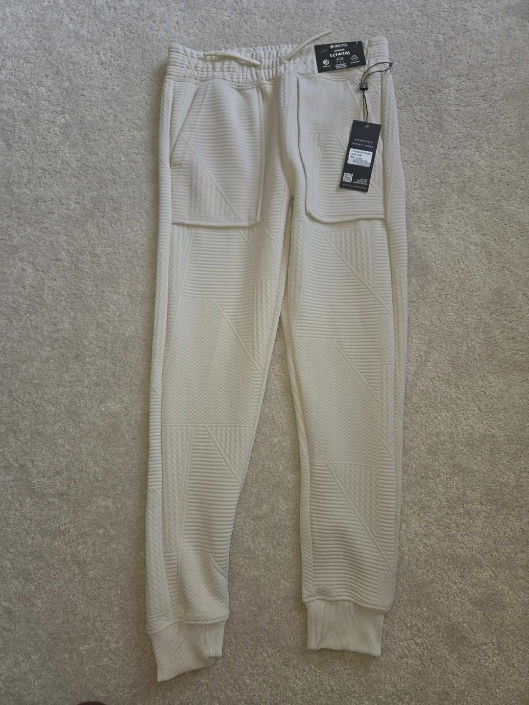 Boys' Jogger Pants Size L (14/16) - Cream