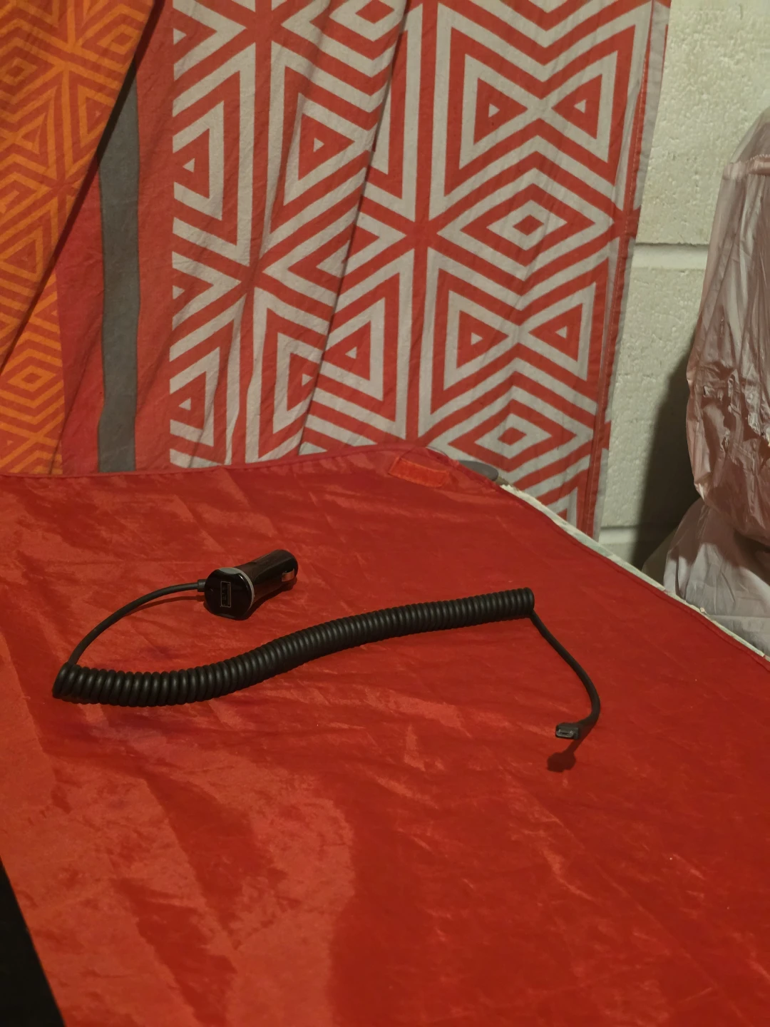 Black Coiled Car Charger with USB-A Port - photo 2