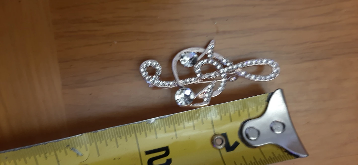Musical Treble Clef Brooch with Rhinestones - photo 4