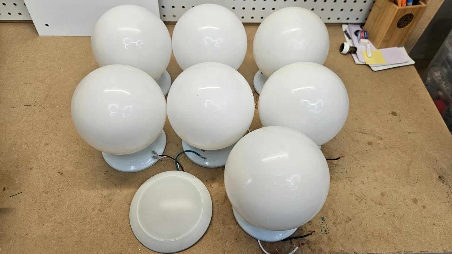 Set of 7 Globe Pendant Lights