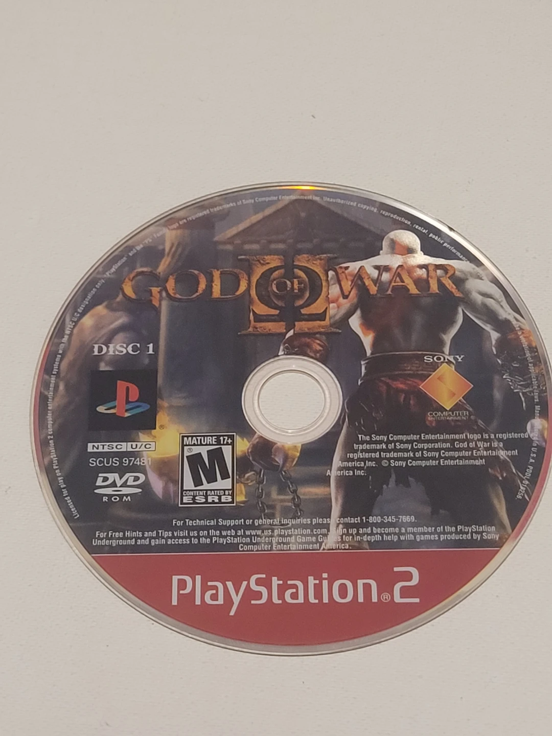 God of War II Disc 1 & Disc 2 PlayStation 2 Game
