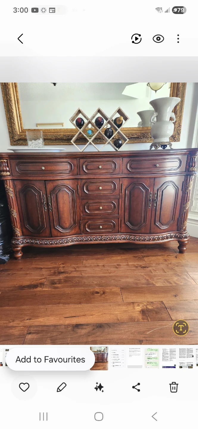 Dark Wood Buffet Server with Drawers and Cabinets - photo 2