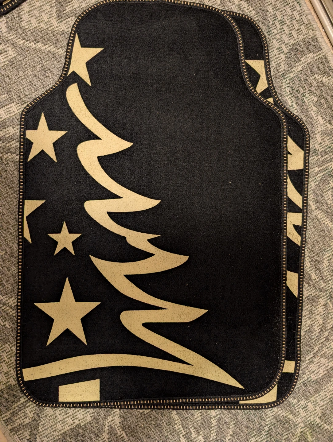 🌱COLINOO Black Car Floor Mats with Stars & Tree Design