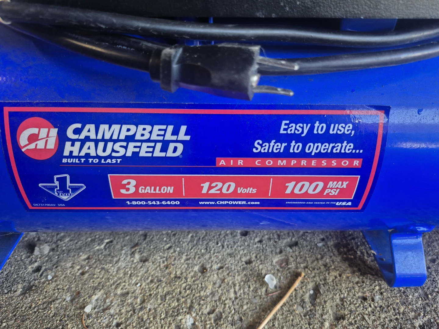 Campbell Hausfeld 3 Gallon Air Compressor