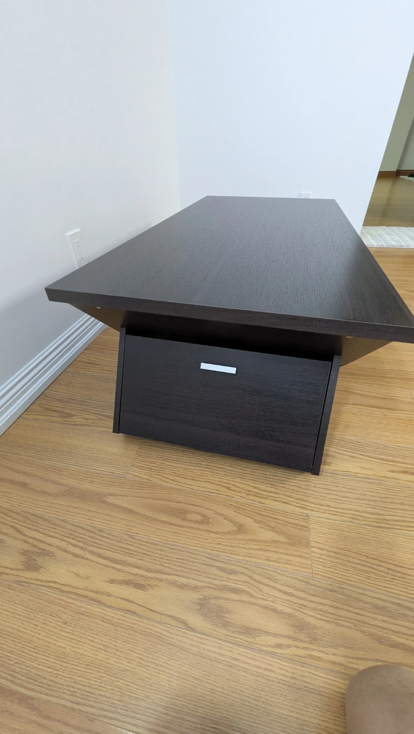Solid Wood Coffee Table with Storage - photo 4