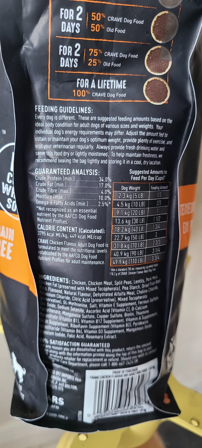 CRAVE Sealed Bag Premium Natural Dog Food - 1.81 kg Chicken - photo 2