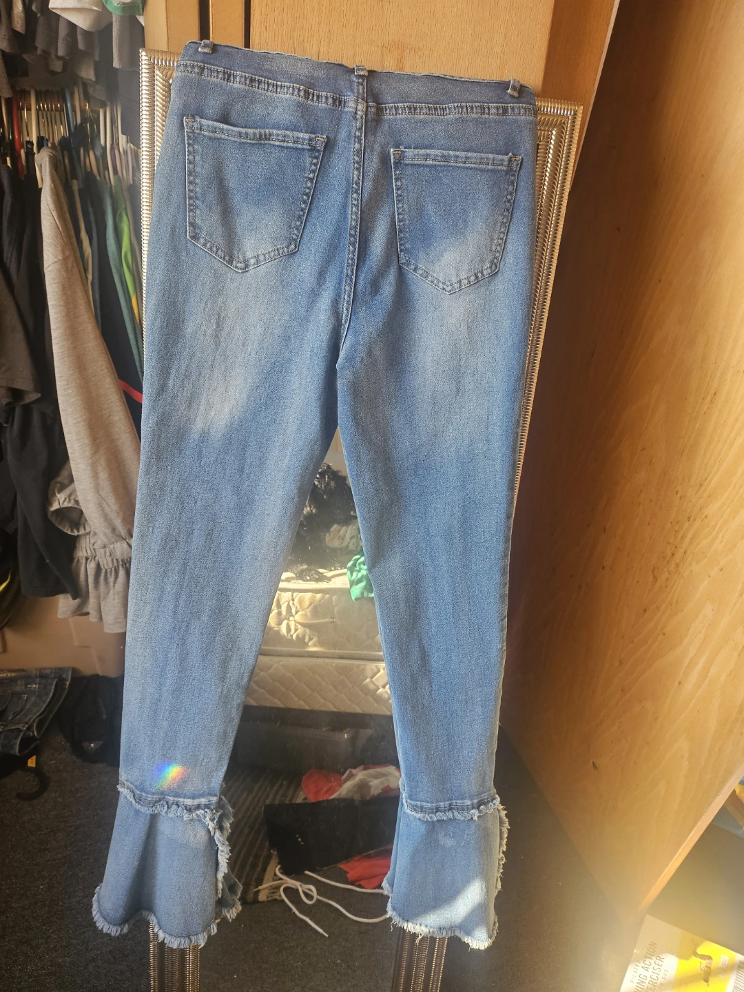 Women's Butterfly Patch Flared Jeans - Size M - photo 2