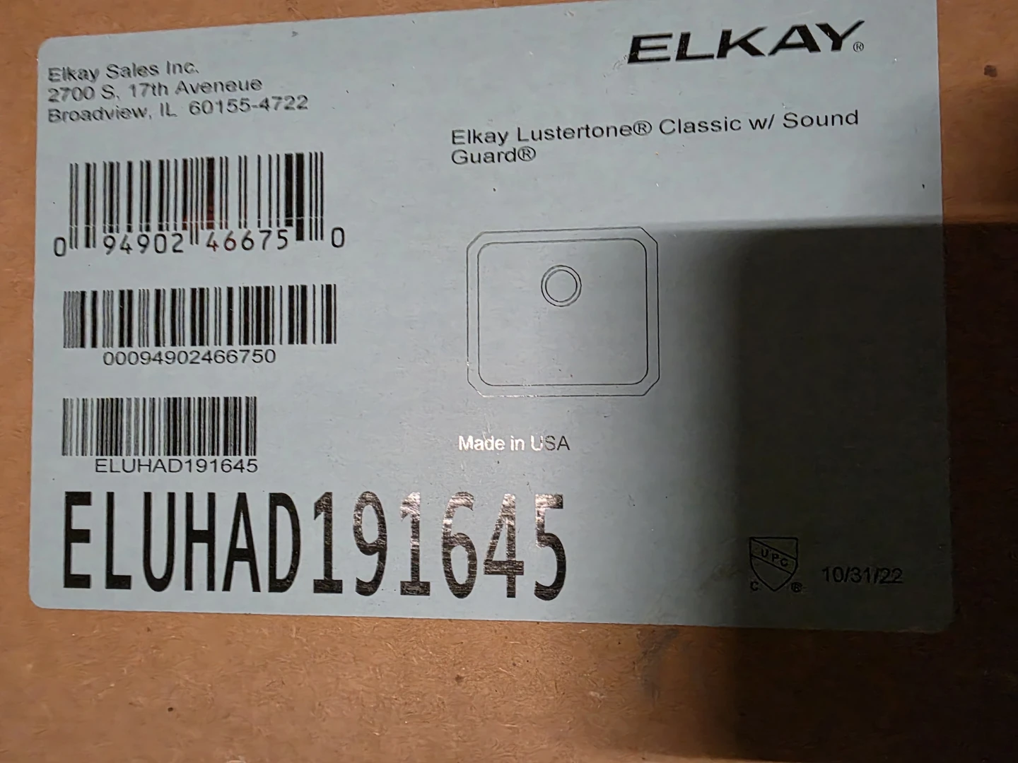 Elkay Lustertone Sink with Sound Guard