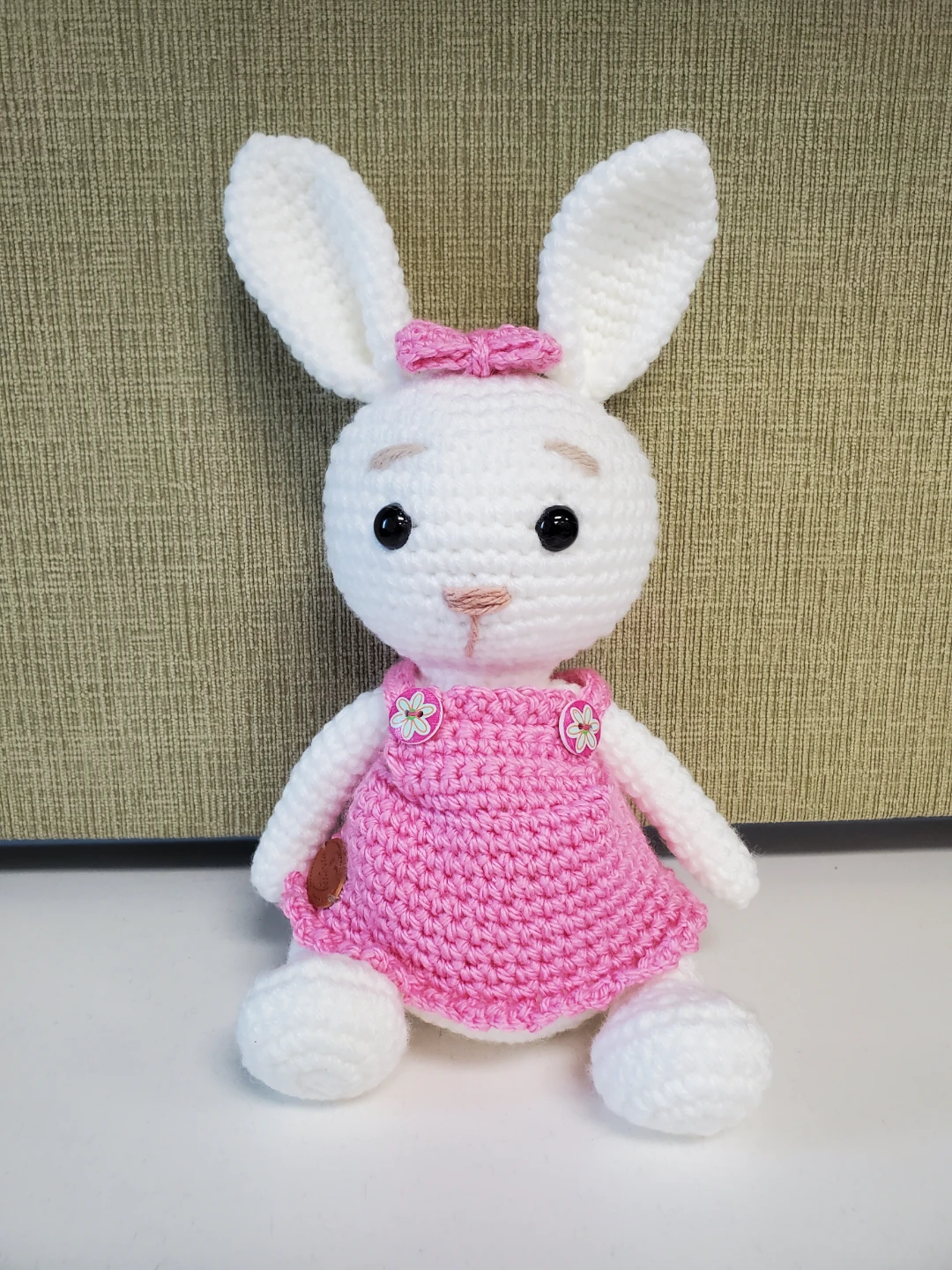 Crocheted Bunny Stuffed Animals - Boy and Girl - photo 2