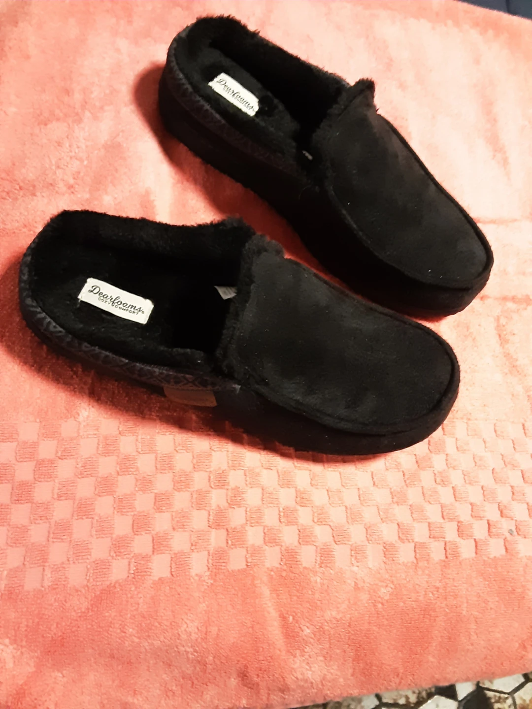 Men's Dearfoams Black Slippers