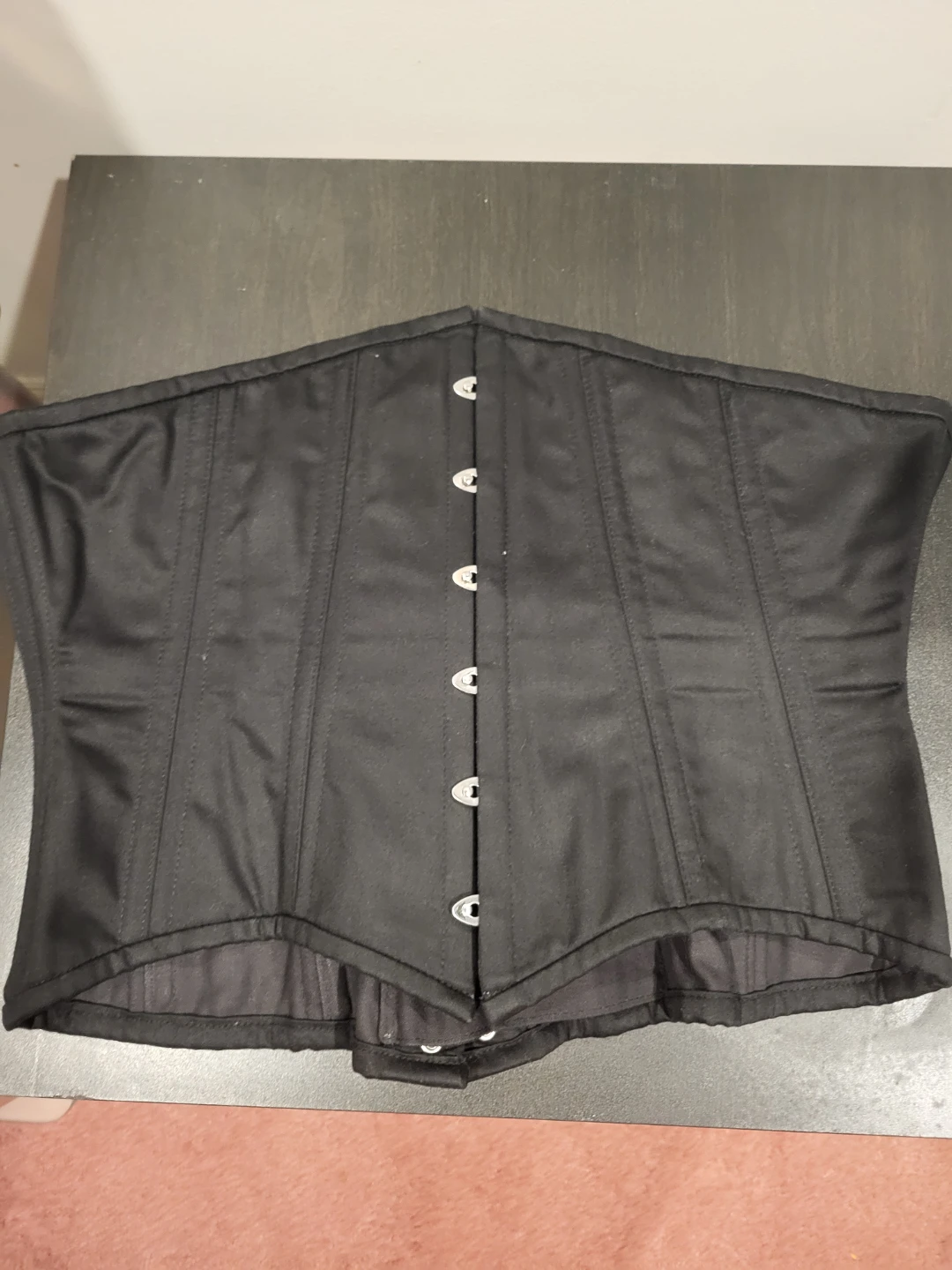 Black Steel Boned Corset with Laces