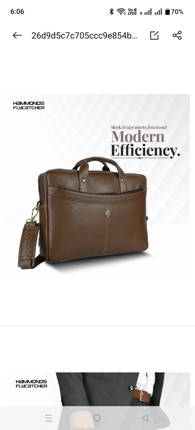 Hammonds Flycatcher Brown Leather Briefcase - photo 2