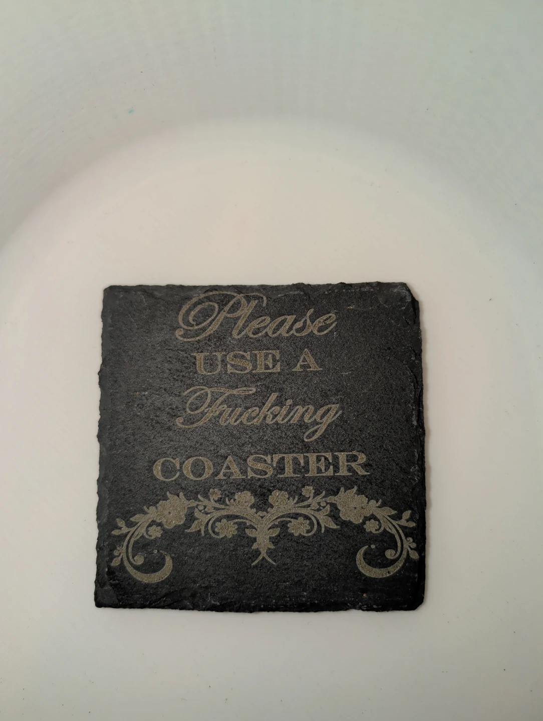 Set of 4 handmade Slate Coasters with Funny Sayings - photo 2