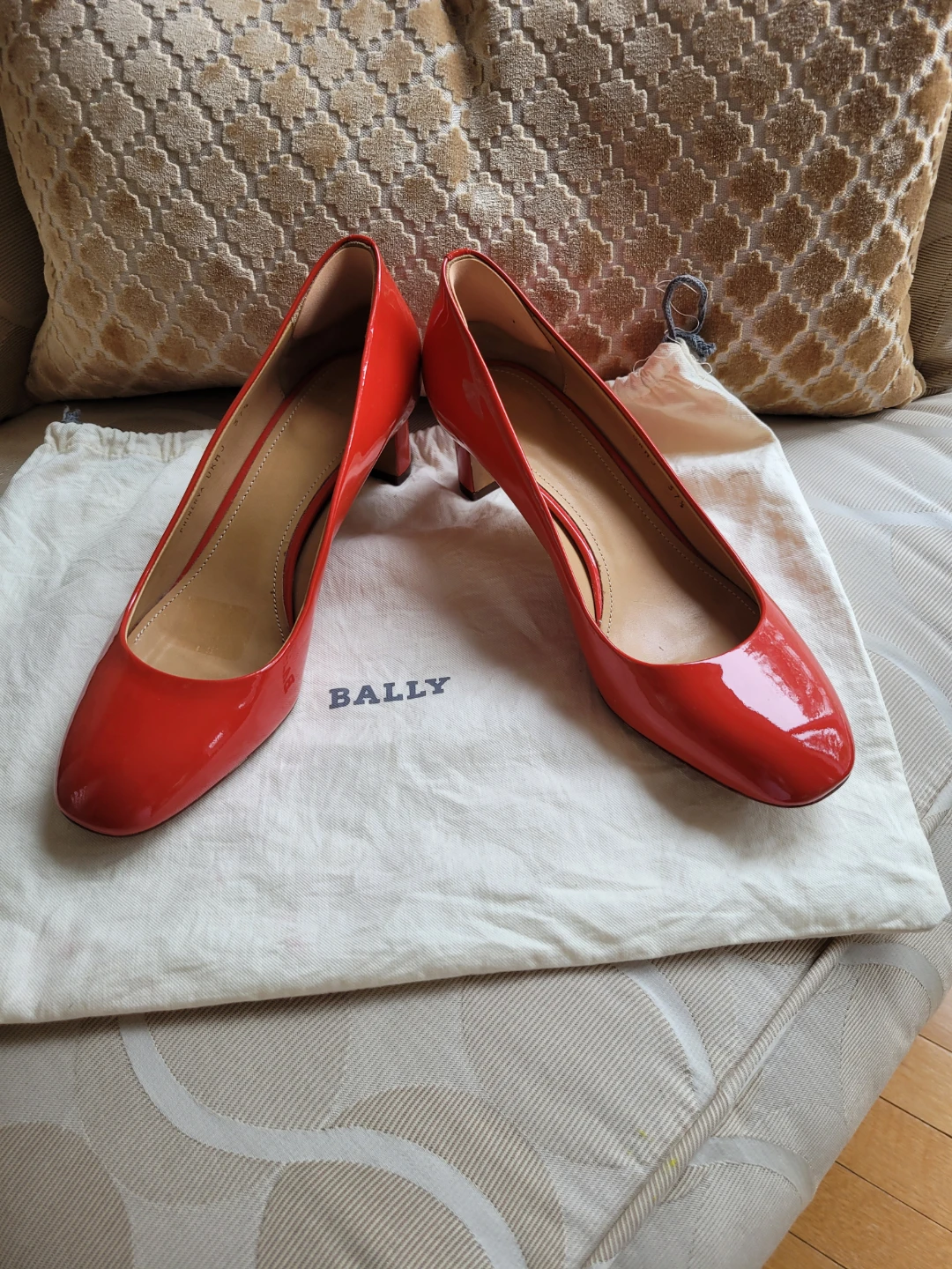 Bally Switzerland Red Patent Leather Pumps