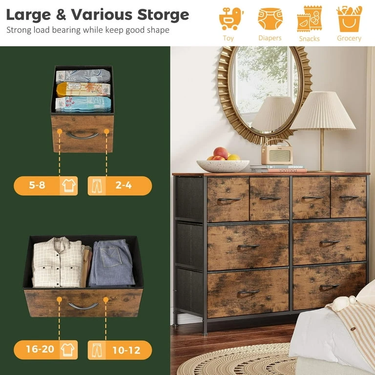 8-Drawer Dresser with Wood-Look Fabric Drawers - photo 5