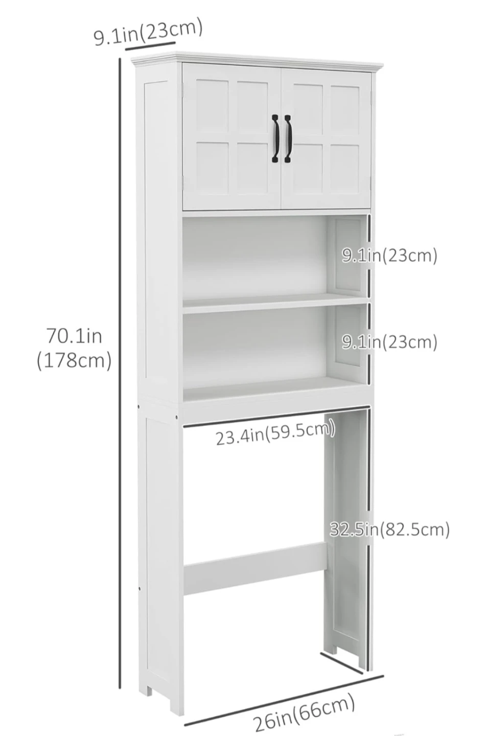 White Over-the-Toilet Storage Cabinet Shelf - photo 2