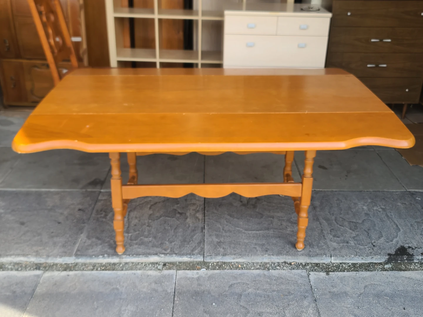 Wooden Drop-Leaf Dining Table - photo 4
