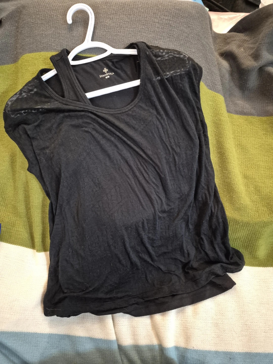 Shambhala Black Lace Shoulder Tank Top M/M - photo 3
