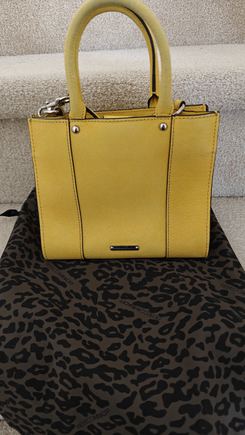 Rebecca Minkoff Yellow Saffiano Leather Mini Satchel Bag