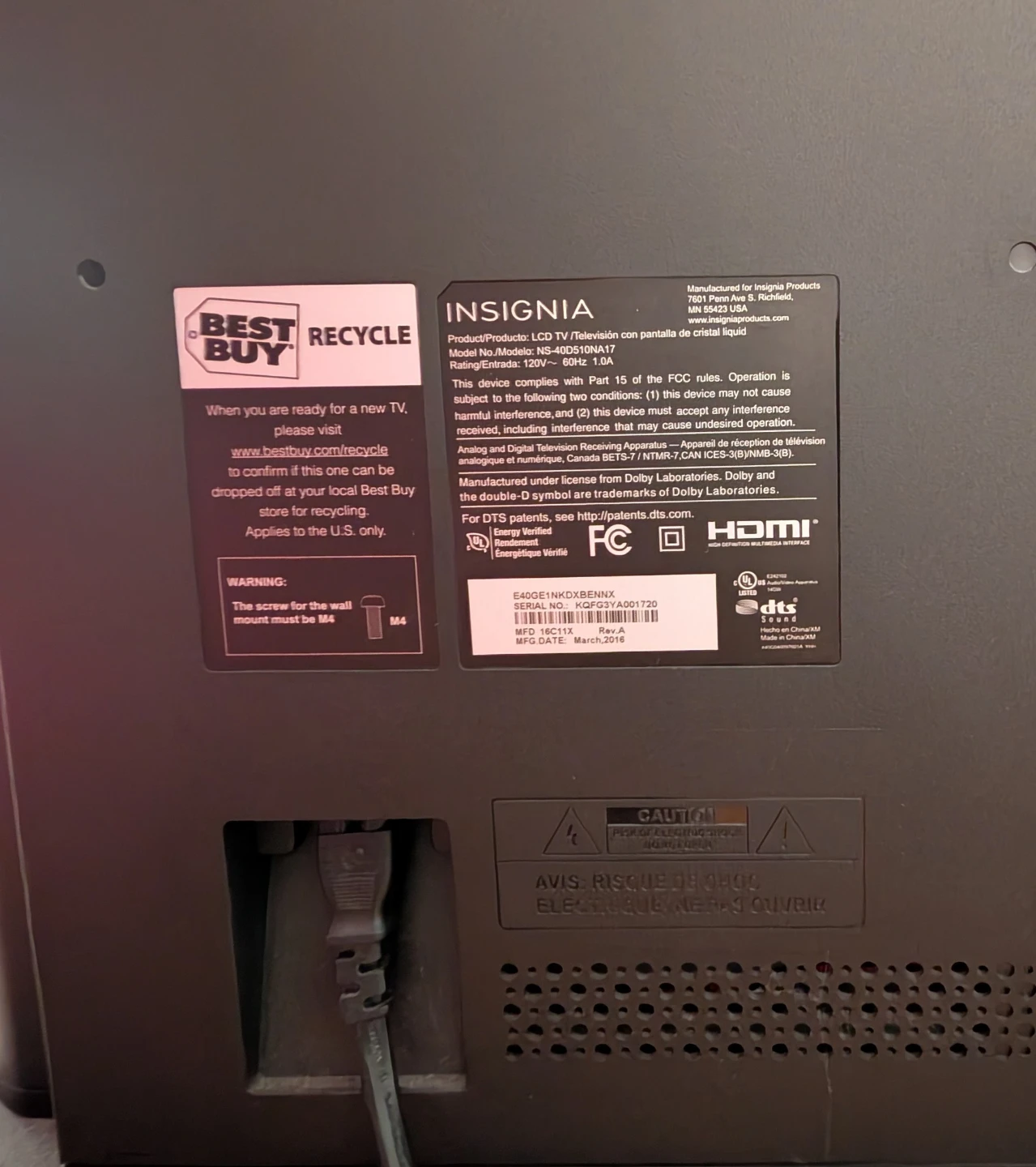 Insignia TV 40" NS-40D510NA17 - photo 2