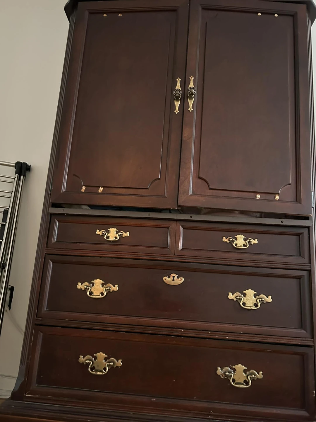 Wooden Armoire with Drawers