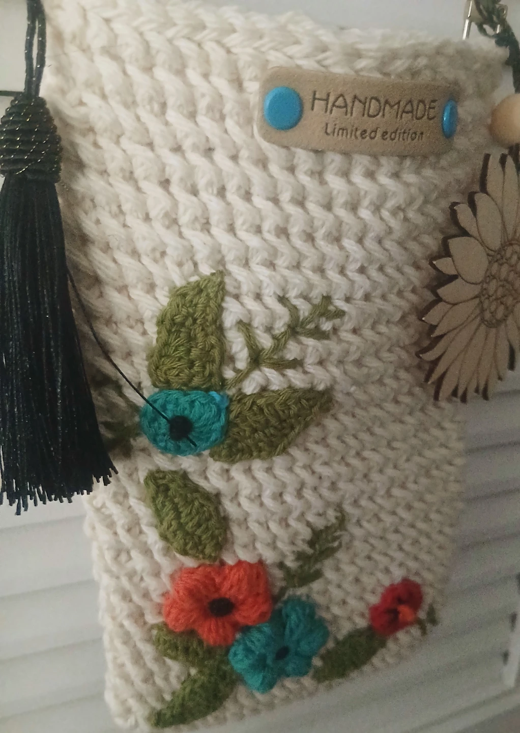 Crochet cell phone bag with inside pocket - photo 4