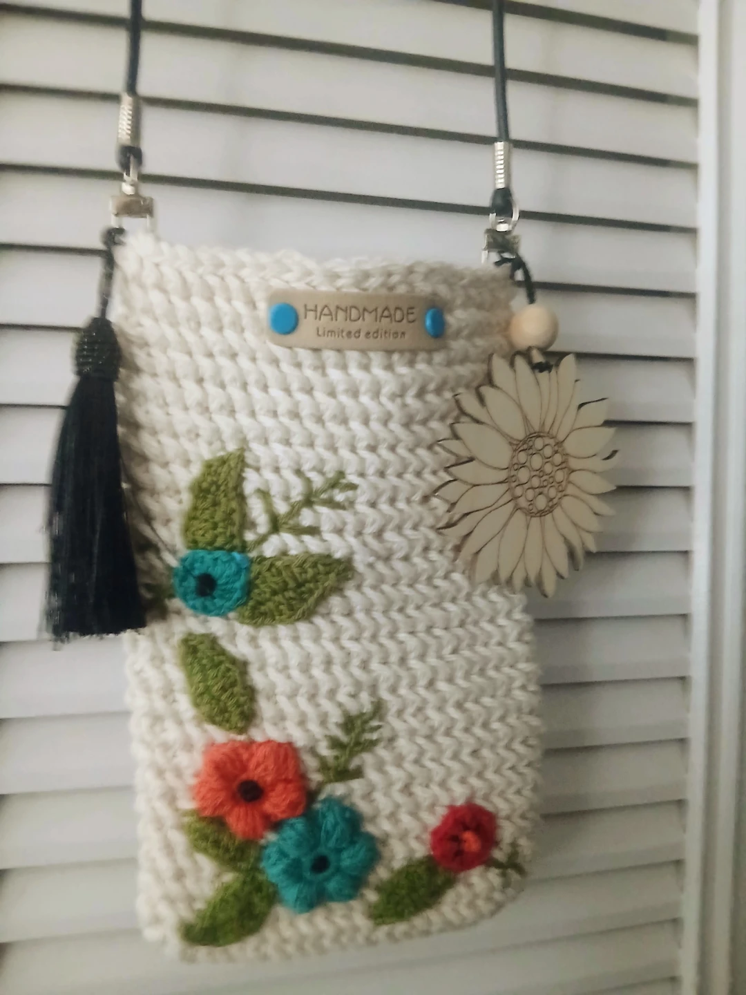 Crochet cell phone bag with inside pocket - photo 5