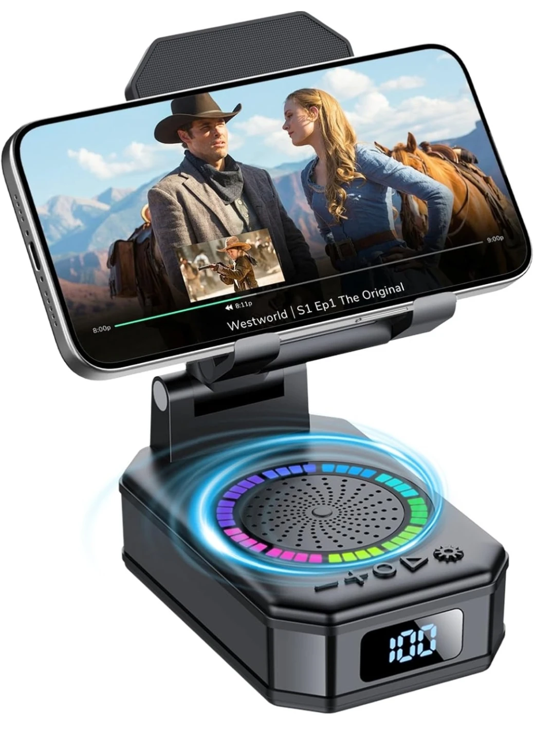 4-in-1 Bluetooth Speaker Phone Stand with 3000mAh Power Bank