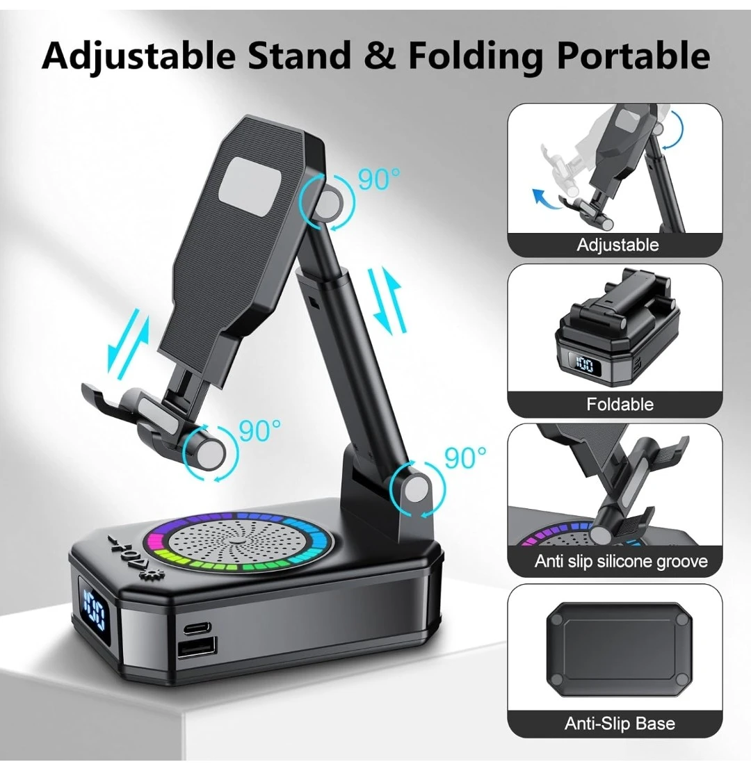 4-in-1 Bluetooth Speaker Phone Stand with 3000mAh Power Bank - photo 3
