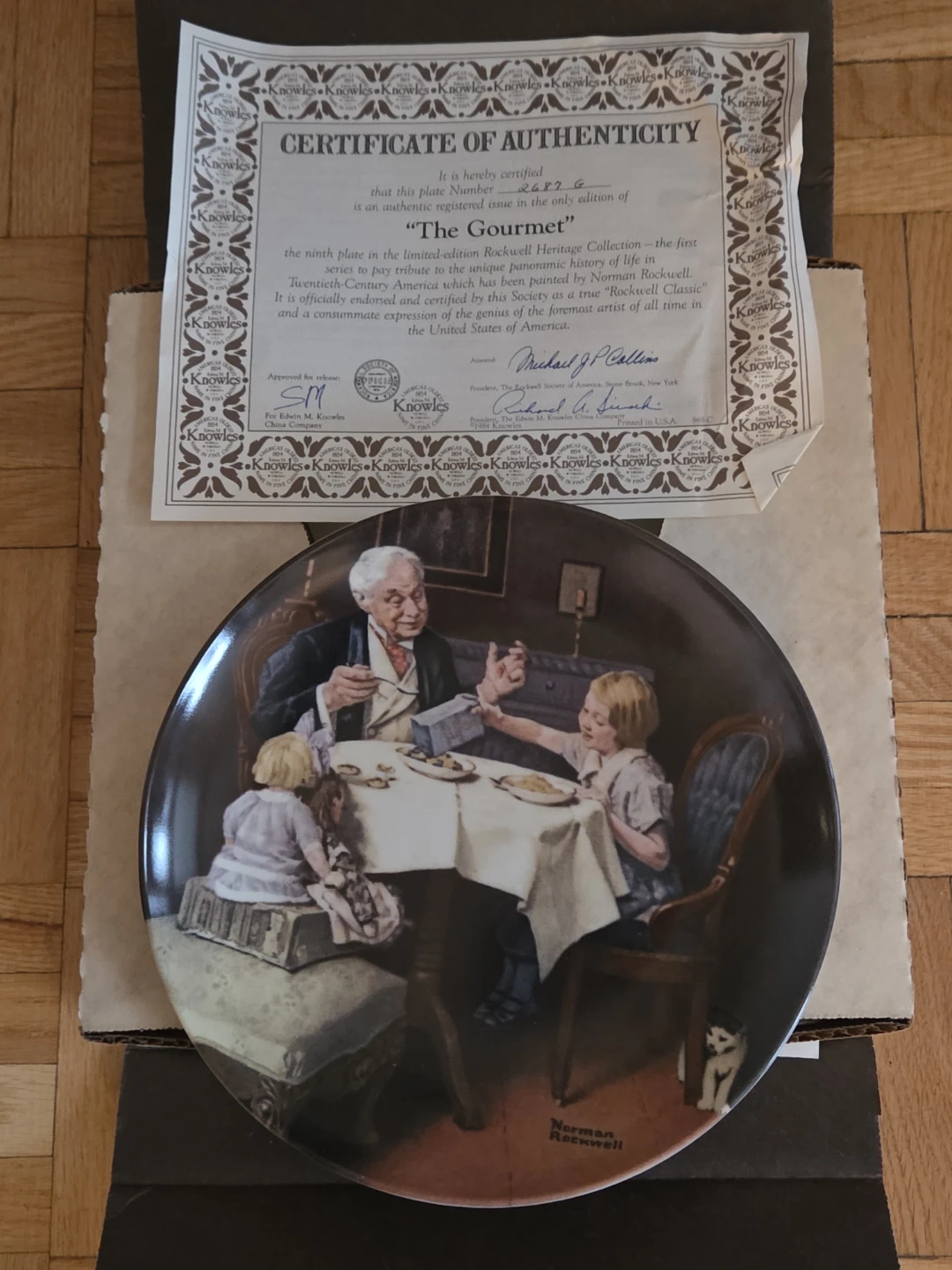Norman Rockwell "The Gourmet" Collector Plate