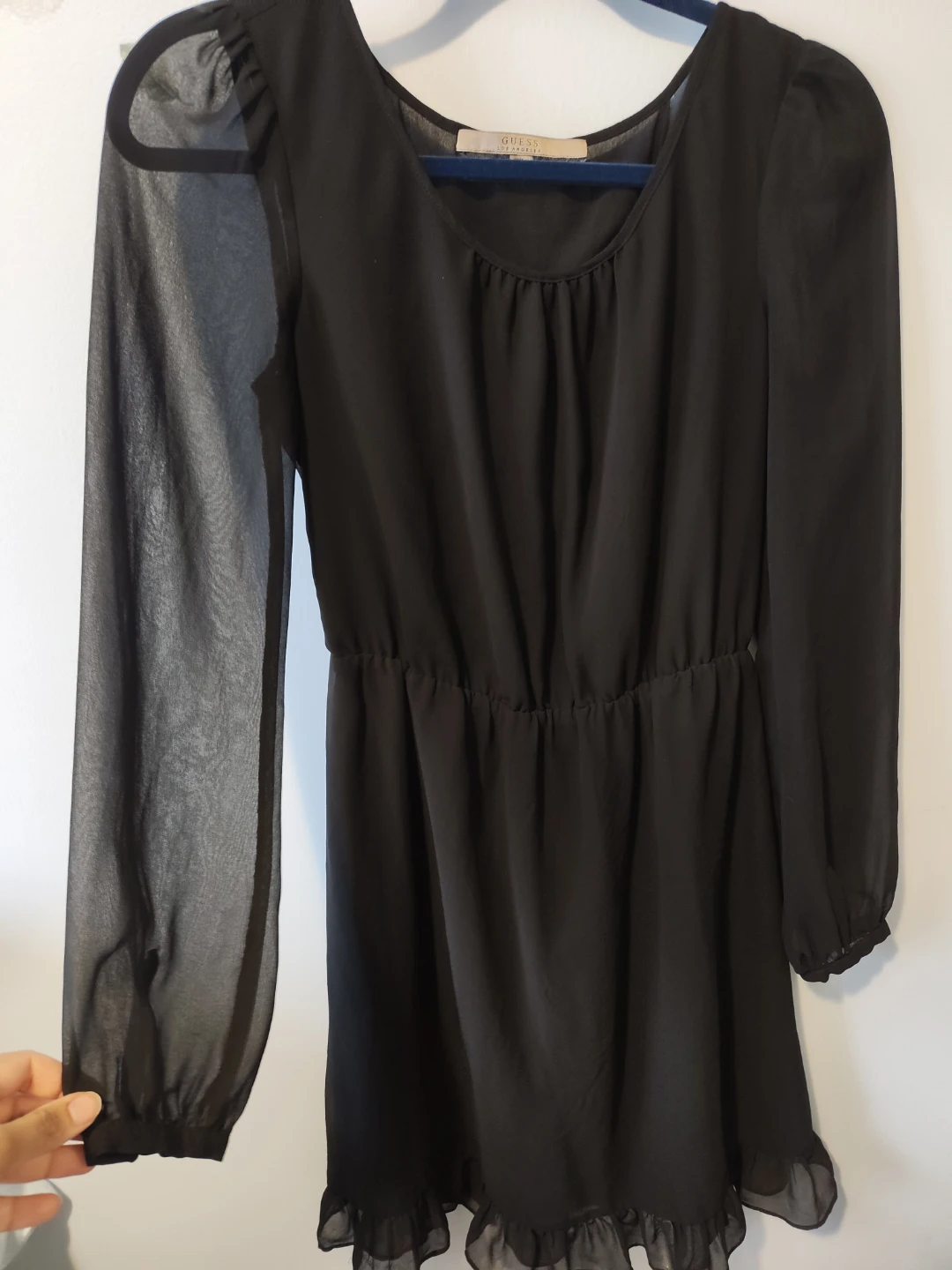 Guess Black Sheer Sleeve Dress Small - photo 2