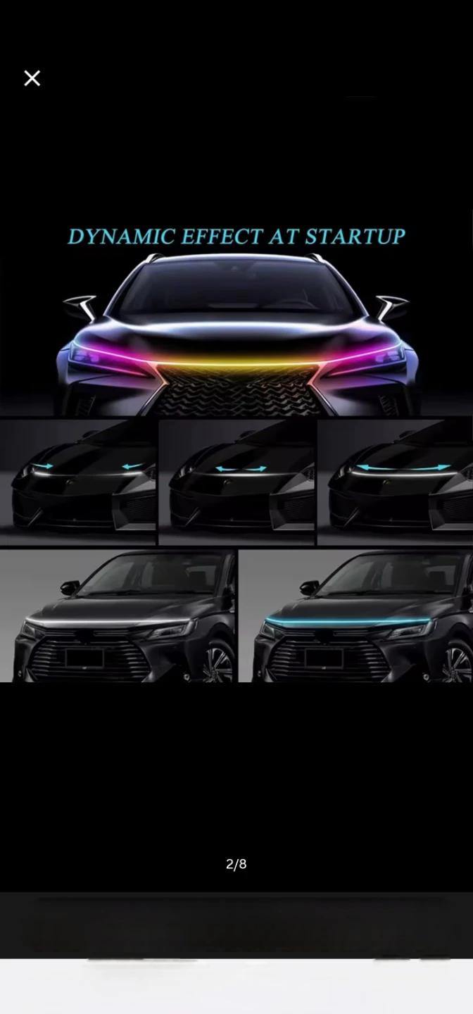 Zicass Colorful Car Hood Light Strip - photo 2