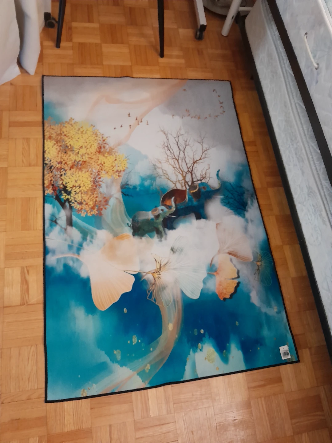 Artistic Elephant Design Area Rug