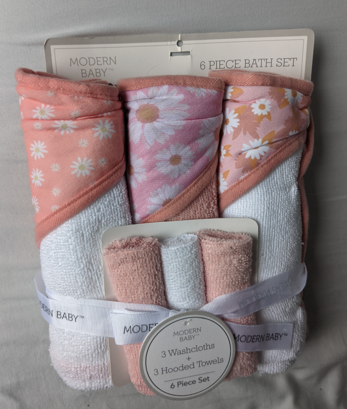 Baby 6 Piece Hooded Towel and Washcloth Set