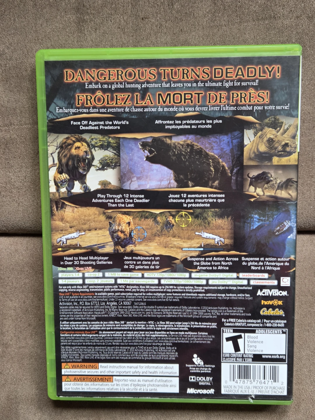 Cabela's Dangerous Hunts 2011 Xbox 360 Game - photo 2