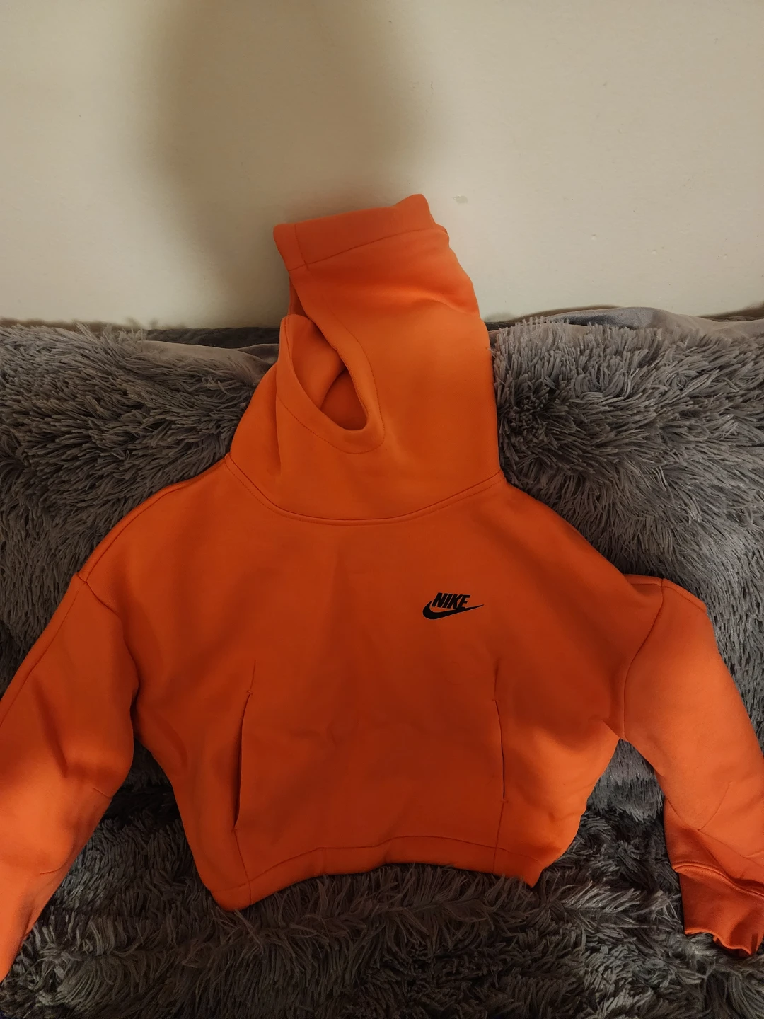 Nike Orange Cropped Hoodie Sweatshirt Size Small - photo 2