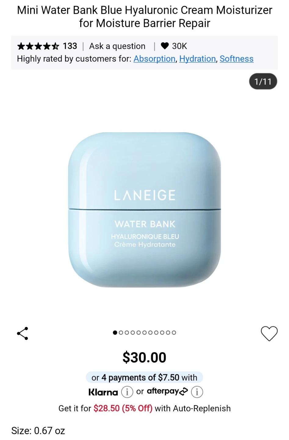LANEIGE Hyaluronic Cream Moisturizer (new)