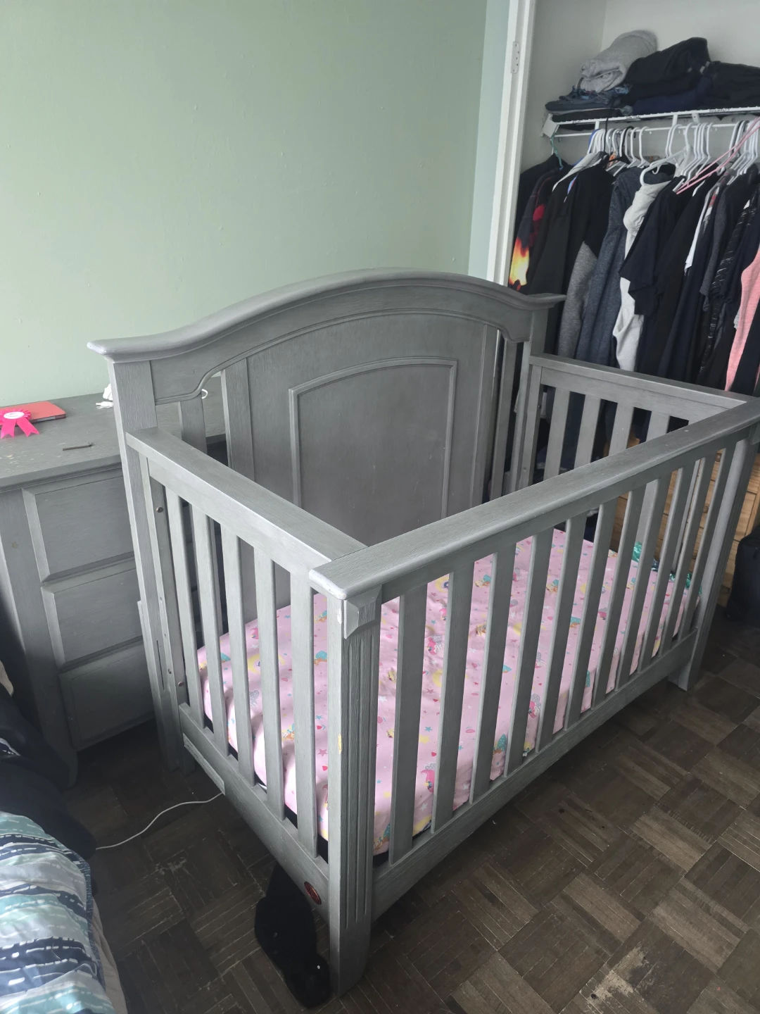 Grey Convertible Crib