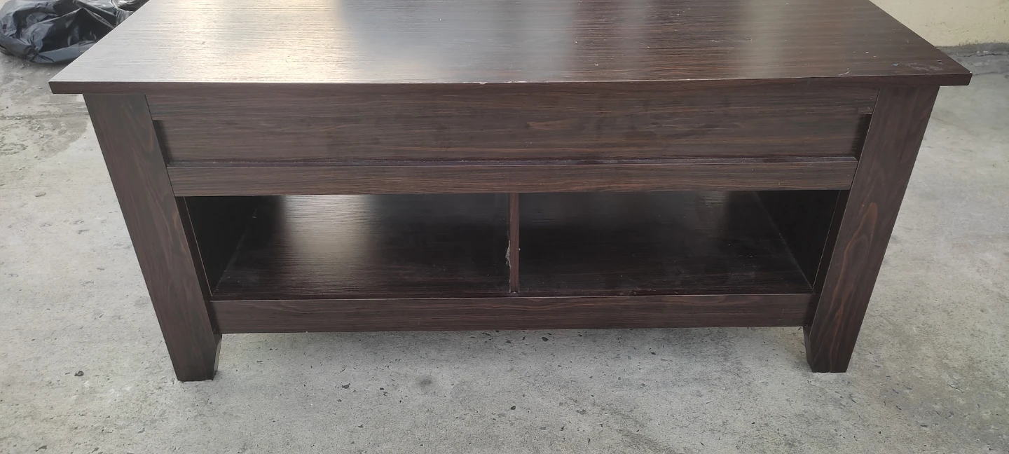 Dark Brown Lift-Top Coffee Table with Storage