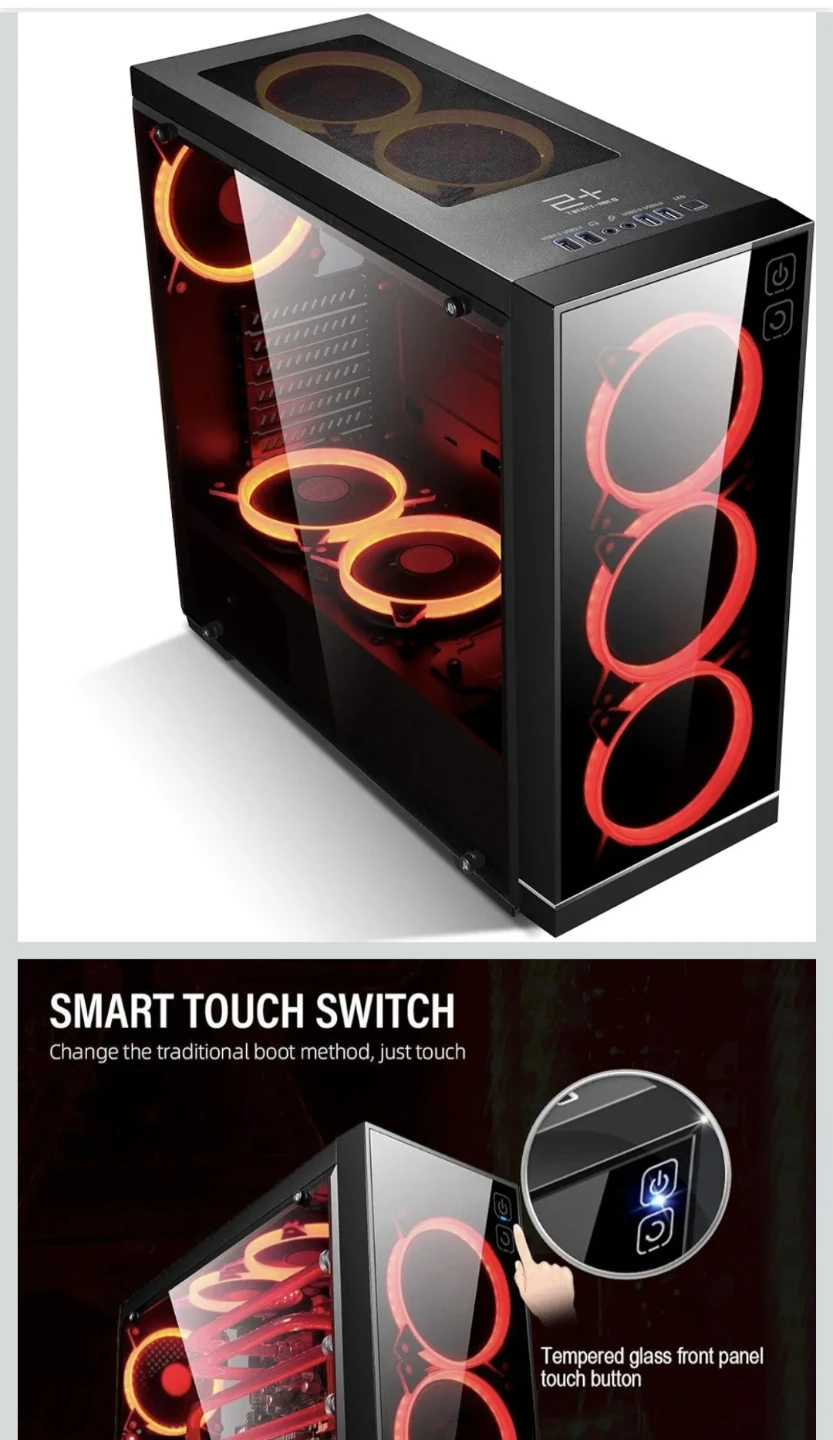 Golden Field ATX Mid-Tower PC Case with Tempered Glass